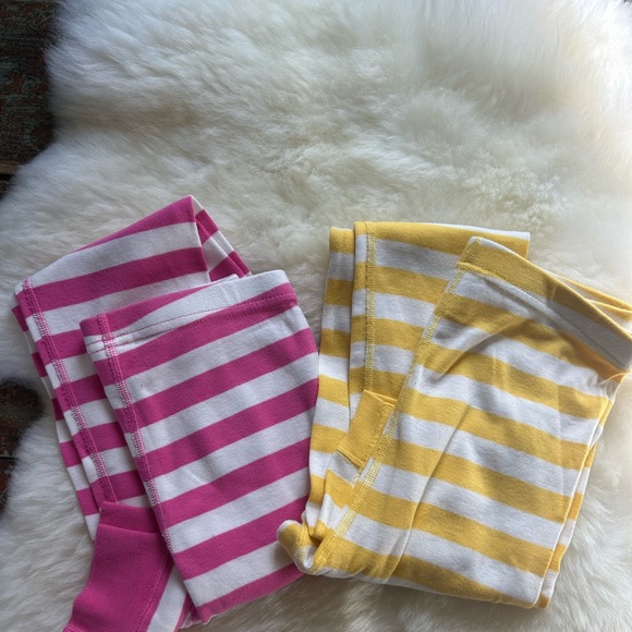 Two pair Hanna Andersson long johns never worn size 140 US 10 striped - Picture 1 of 2